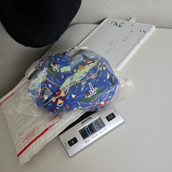 Bon Worth Vtg Nautical Blue Lighthouse Shirt Beachy Coastal Grandmother Aloha MP - Picture 12 of 12